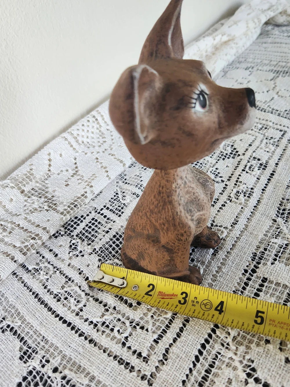 Brown Ceramoc Bobblehead Dog Figurine Decorative Pet Statue